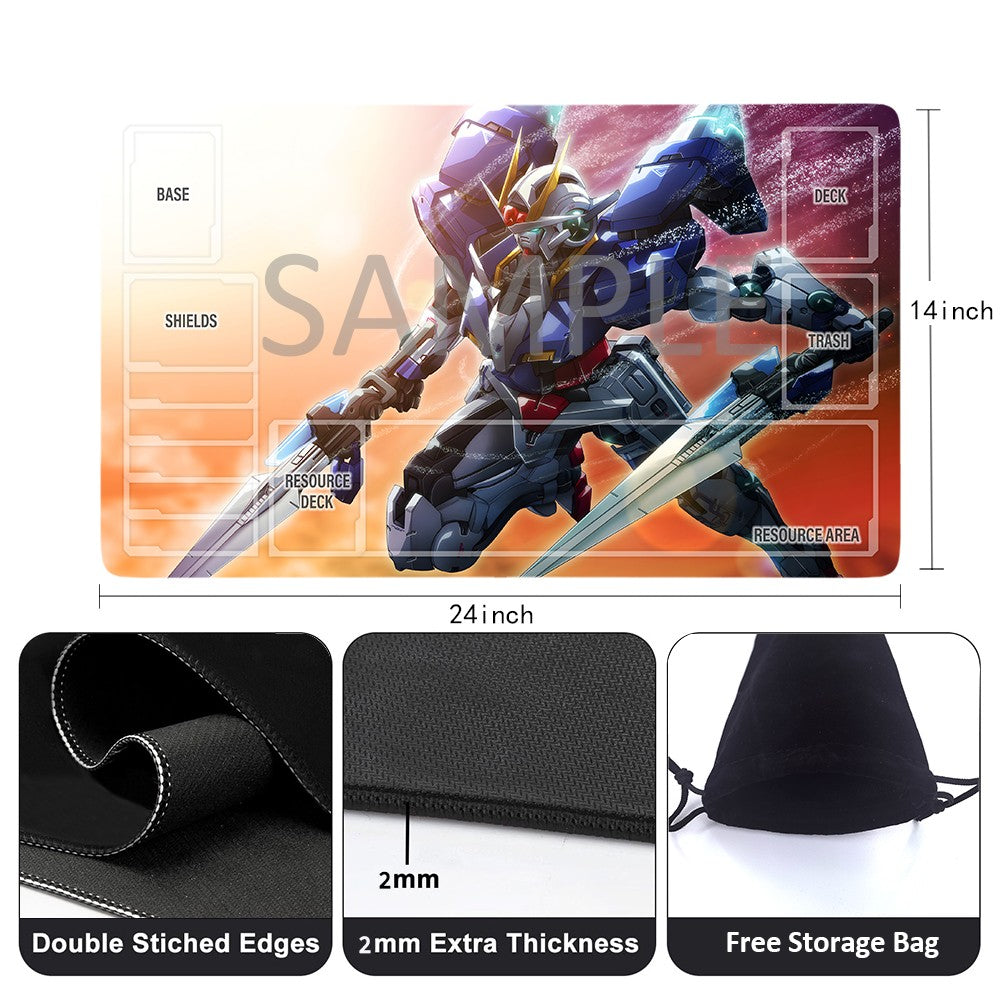 Gundam Playmat Suitable for GCG , includes Storage Bag, 24 x 14 inches (50830)