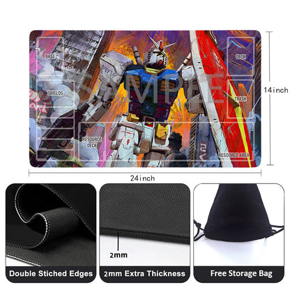 Gundam Playmat Suitable for GCG , includes Storage Bag, 24 x 14 inches (1196785)