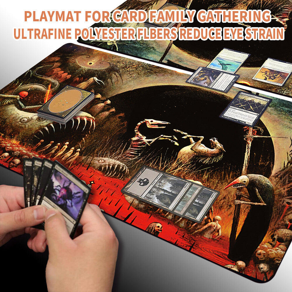 DAMNATION - Board Game MTG Playmat Magic The Gathering Playmat Size 60X35CM Stitched Edge
