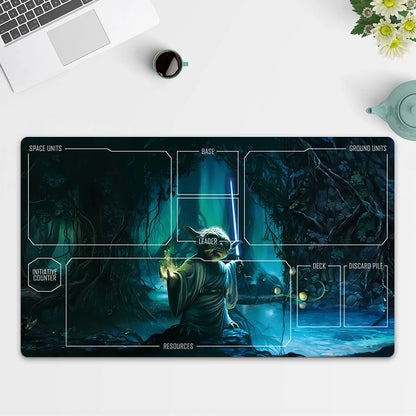 Playmat Master Yoda TCG Starwars : Unlimited Trading Card Game Play Mat Free Bag