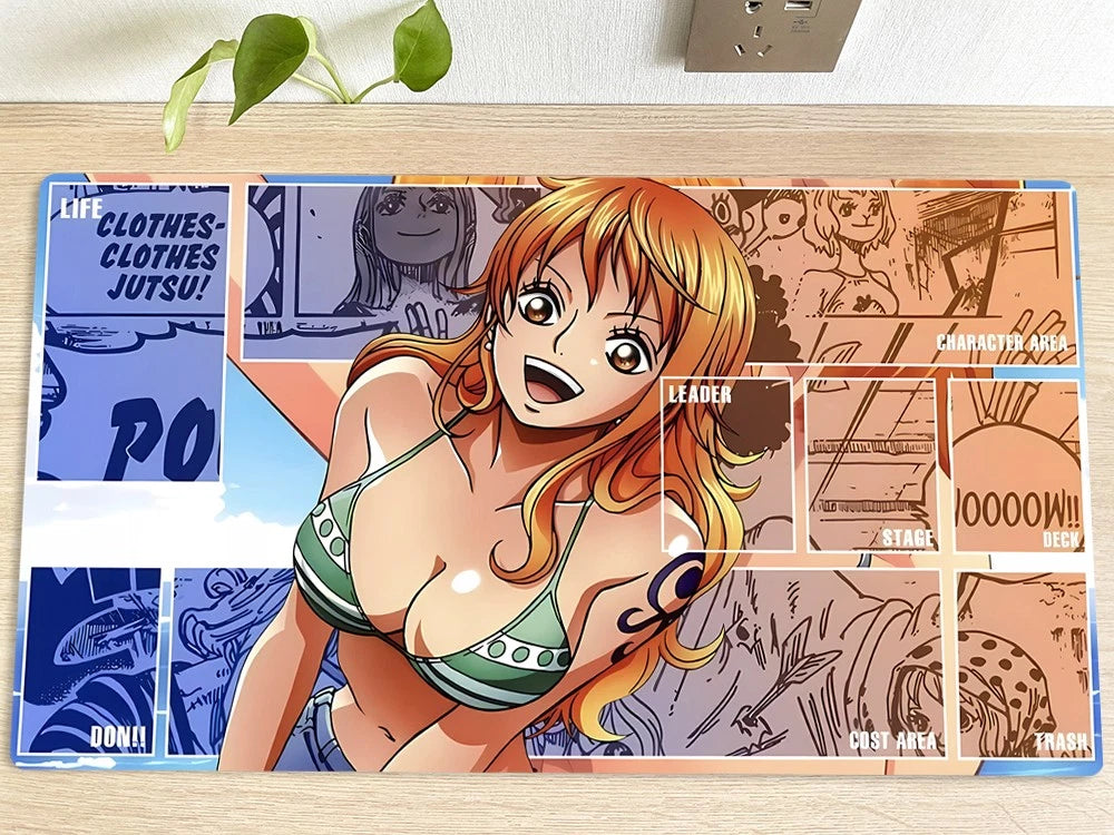 One Piece OPCG TCG CCG Play Pad Nami Duel Playmat Trading Card Game Mat Mousepad Deskmat