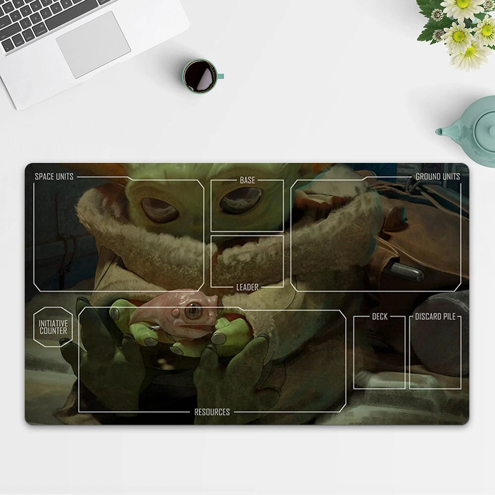 Playmat Little Yoda TCG Starwars : Unlimited Trading Card Game Play Mat Free Bag