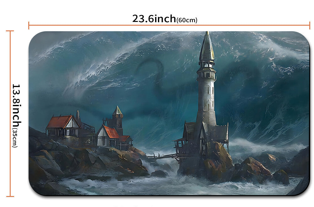 Mouse pad with lighthouse design and measurements