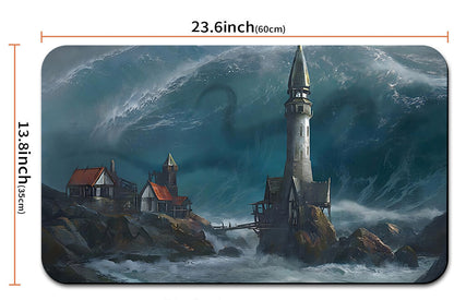 Mouse pad with lighthouse design and measurements