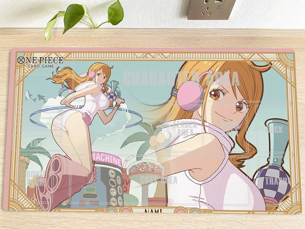 One Piece Nami Table Playmat CCG OPCG Mat Trading Card Game Mousepad Deskmat