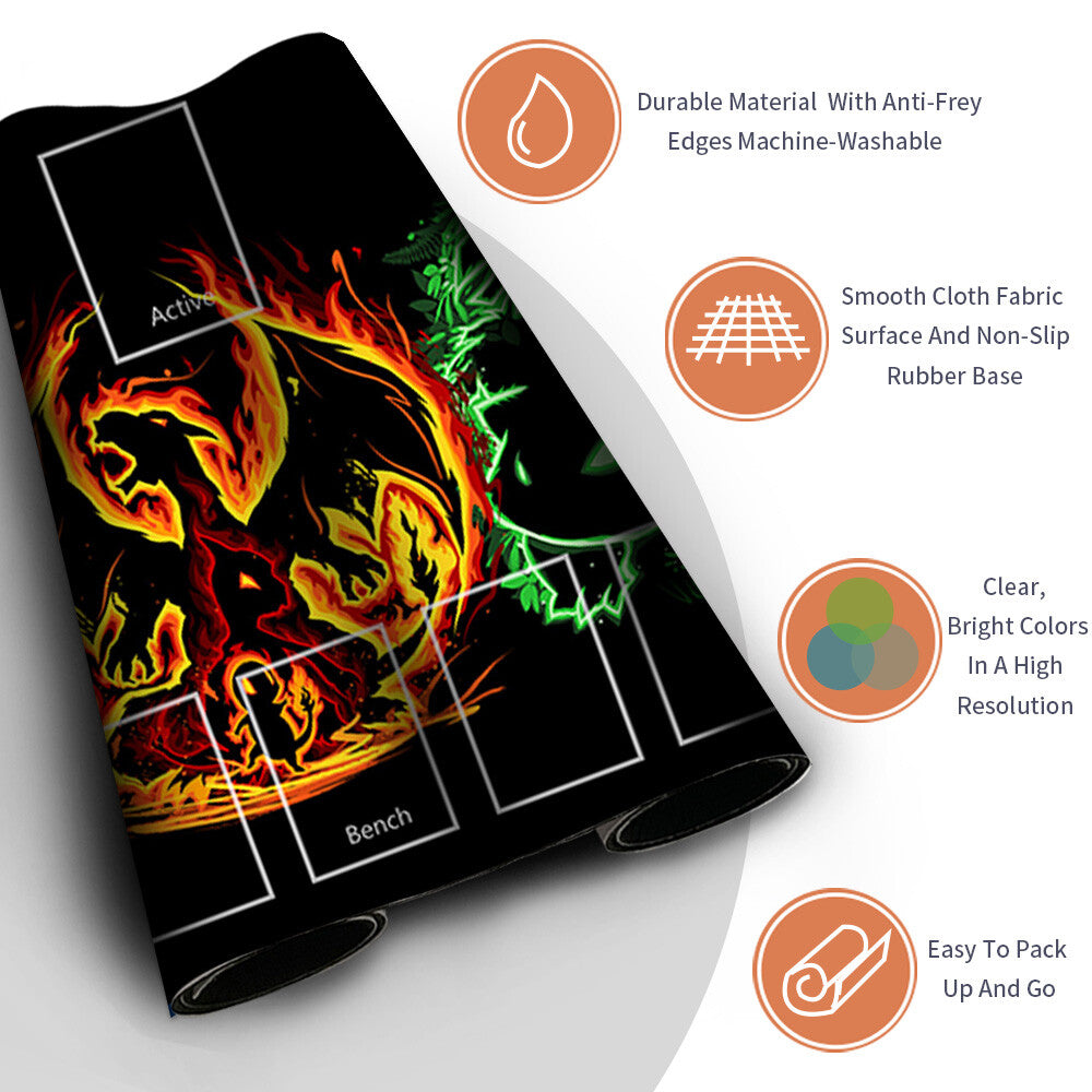Pokemon Playmat Stitched Edge With Zones  Trading Card Game Playmat Stitched Edge of MTG TCG CCG