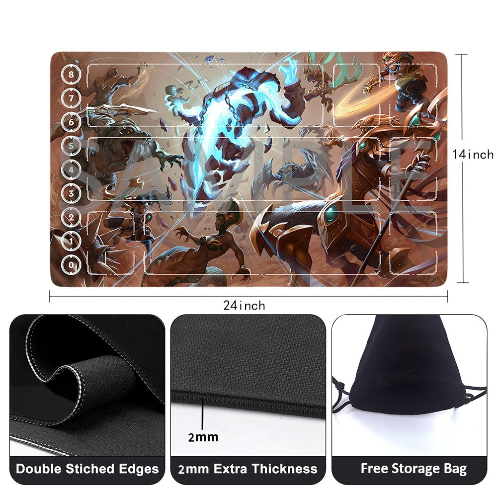 Xerath - League Of Legends Riftbound Playmat 24x14 in + Free Storage Bag