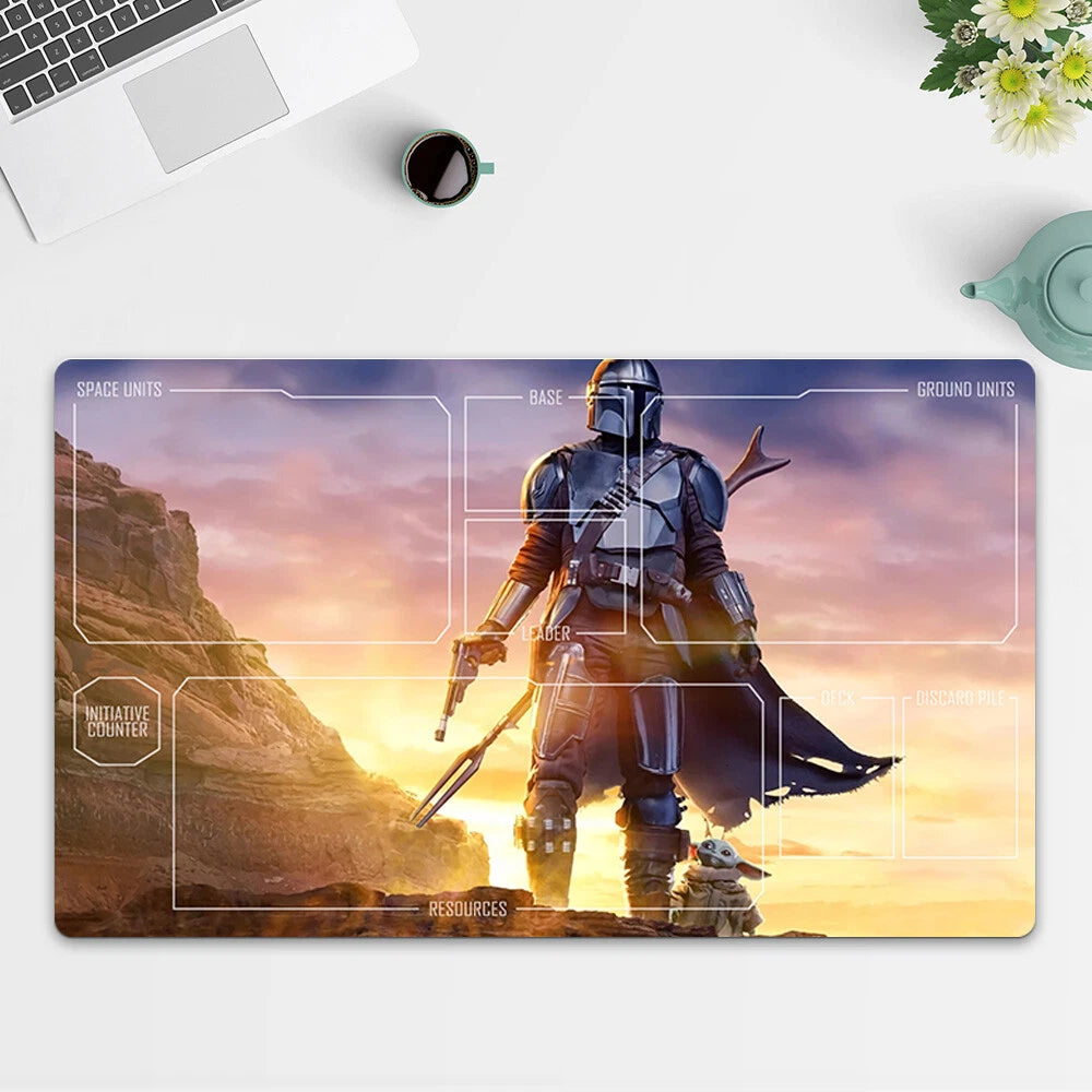 Playmat Boba TCG Starwars : Unlimited Trading Card Game Play Mat Free Bag