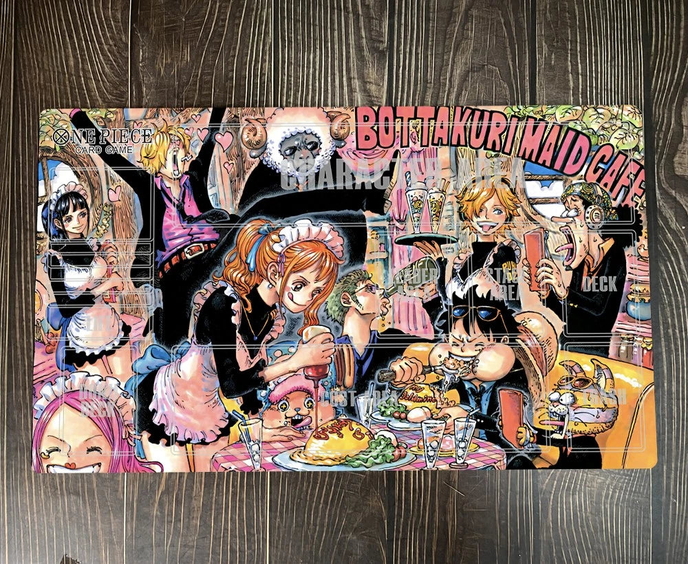 One Piece OPCG TCG CCG BOTTTAKURI MAID CAFE Table Playmat Trading Card Game Mat Pad Deskmat Mousepad