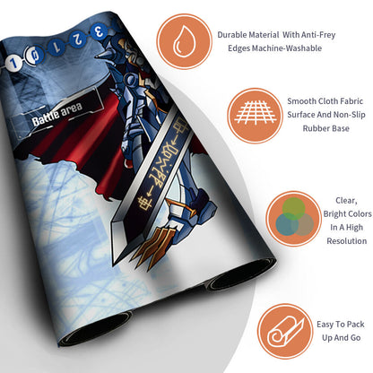 Board Game Digimon Playmat With Card Zones Mousepad Playmat of TCG CCG Stitched Edge