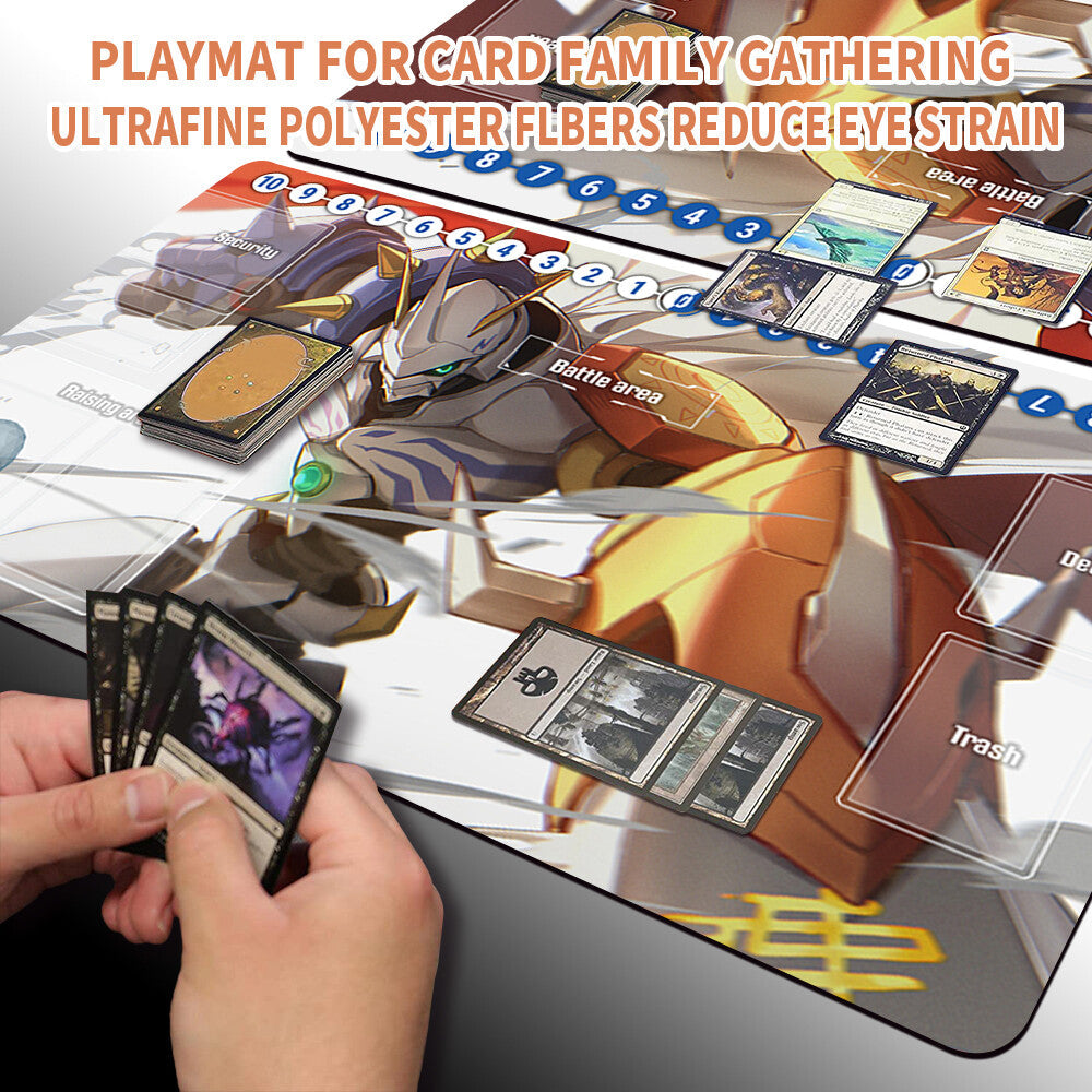 Board Game Digimon Playmat With Card Zones Mousepad Playmat of TCG CCG Stitched Edge