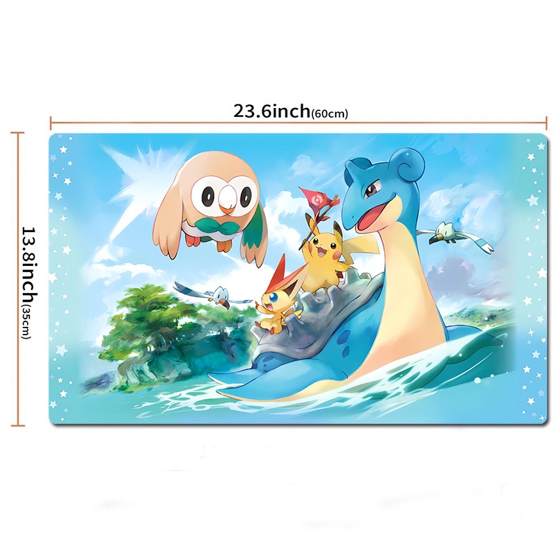 Lapras Rowlet Board Game Pokemon Table Playmat TCG CCG Mat Gaming Pad Mousepad