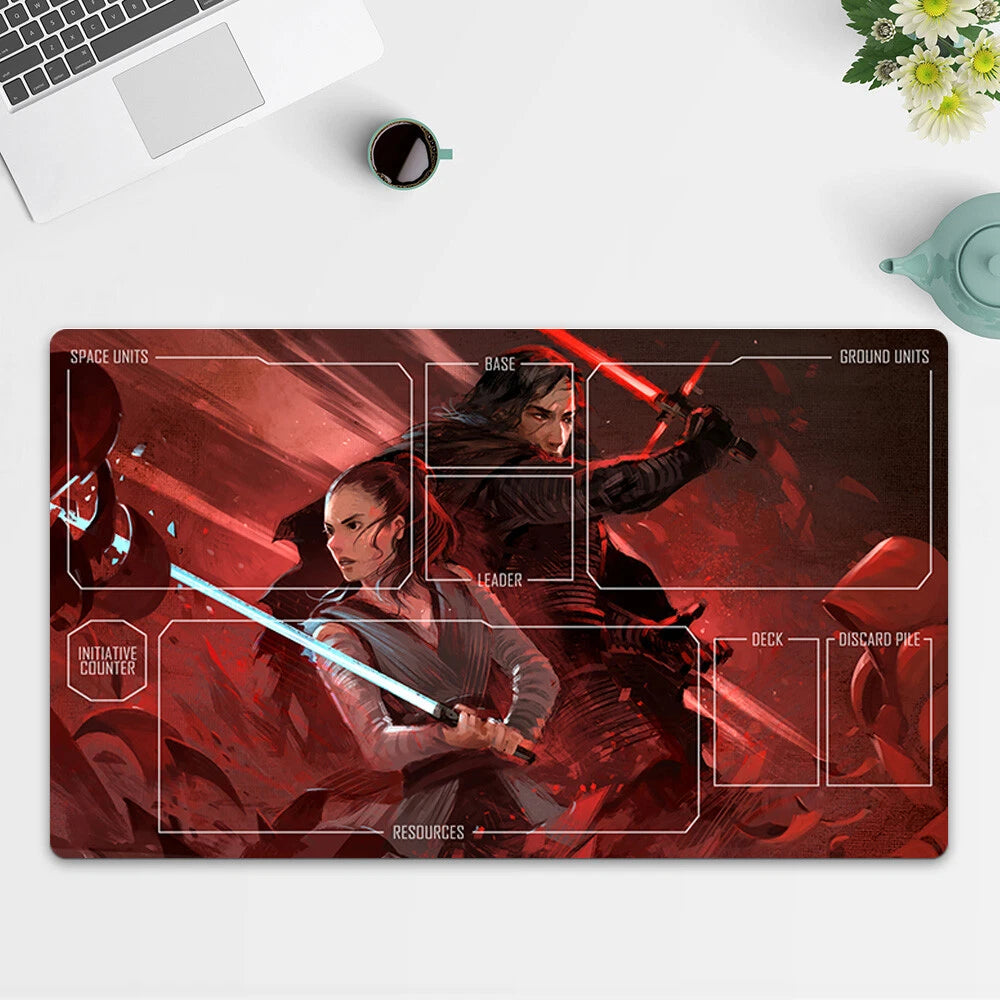 Playmat Rey &amp; Kylo Ren TCG Starwars : Unlimited Trading Card Game Mat Free Bag