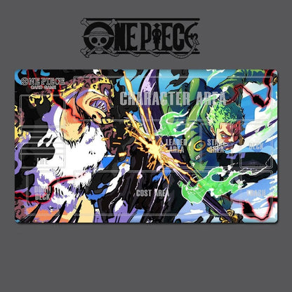 One Piece character area with colorful design on a dark background