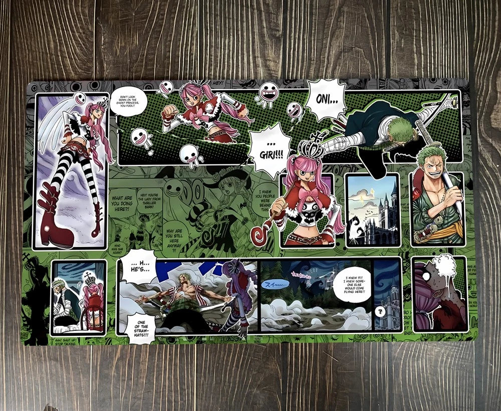 One Piece OPCG TCG CCG Perona & Zoro Table Playmat Trading Card Game Mat Pad Mousepad Deskmat