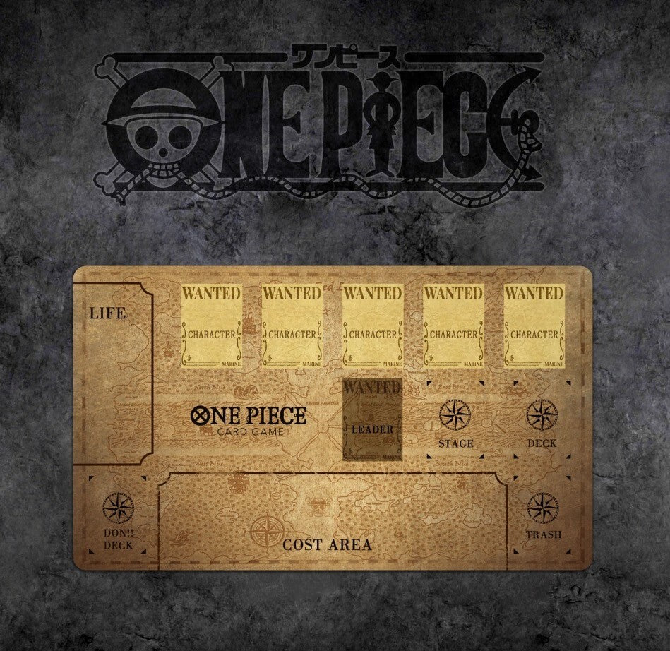 One Piece Playmat With Zones OPCG TCG Card Game PlayMat 24x14in Standard Size