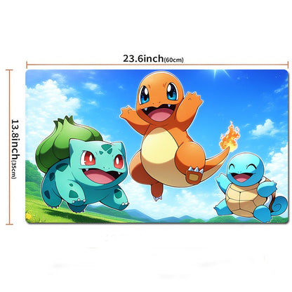 Bulbasaur Charmander Squirtle Pokemon Playmat TCG CCG Mat Gaming Pad Mousepad