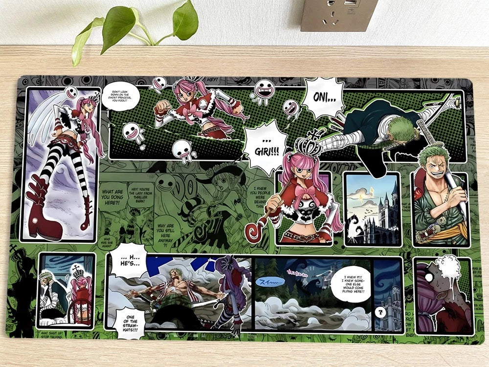 One Piece OPCG TCG CCG Perona & Zoro Table Playmat Trading Card Game Mat Pad Mousepad Deskmat