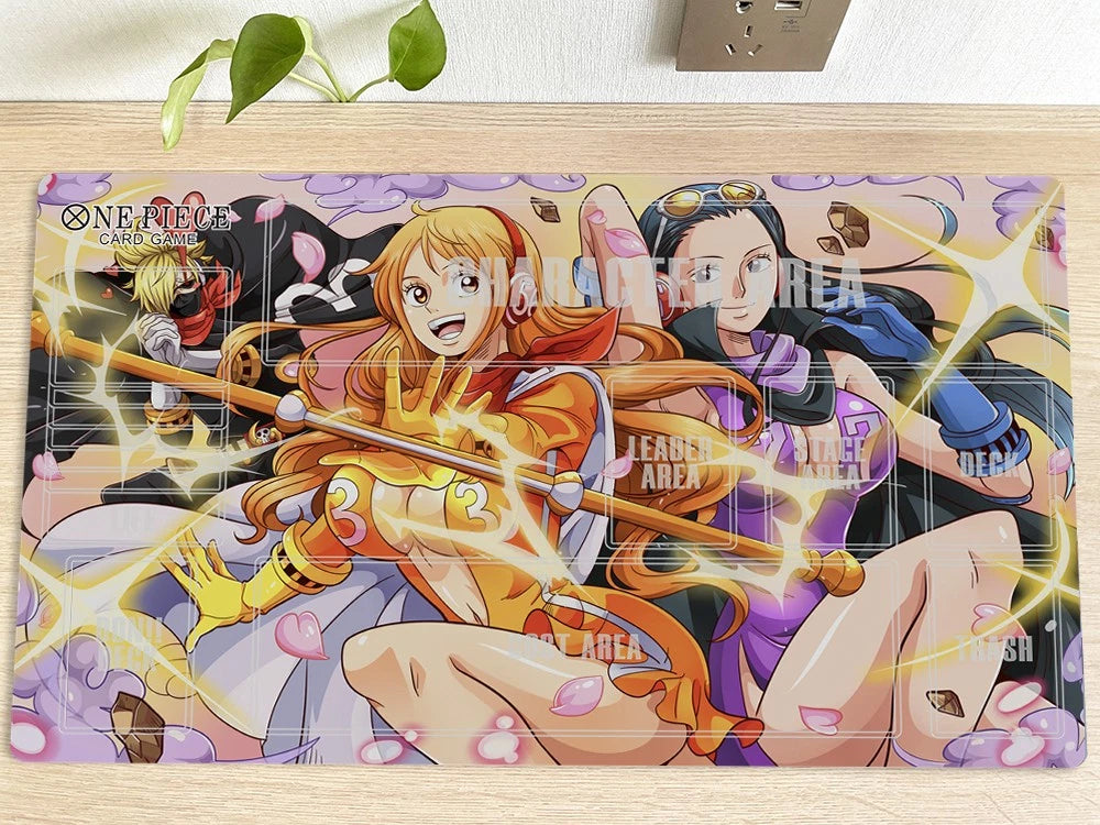 One Piece Nico·Robin & Nami Table Playmat CCG OPCG Mat Trading Card Game Mousepad Deskmat