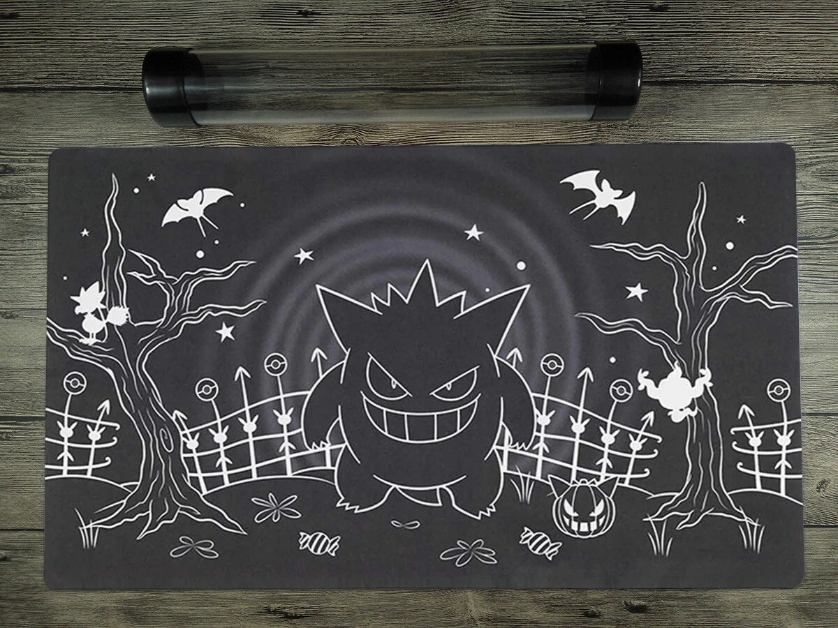PTCG Gengar Trading Card Game Custom Playmat CCG TCG Duel Mat Free Best Tube