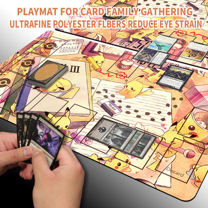 Pokemon Pikachu Playmat Stitched Edge With Zones Games Playmat Stitched Edge of MTG TCG CCG