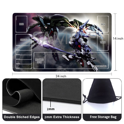 Gundam Playmat Suitable for GCG , includes Storage Bag, 24 x 14 inches (77205)