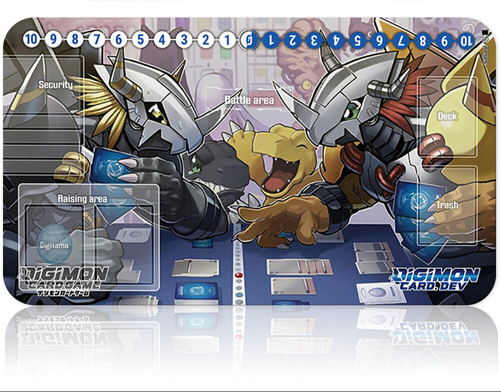 Card game set with Digimon characters on a white background