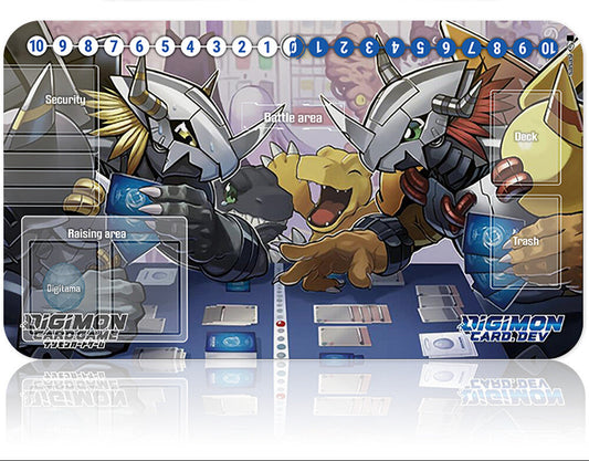 Card game set with Digimon characters on a white background