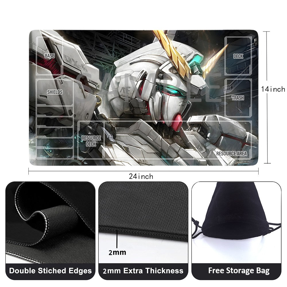 Gundam Playmat Suitable for GCG , includes Storage Bag, 24 x 14 inches (GD510142)