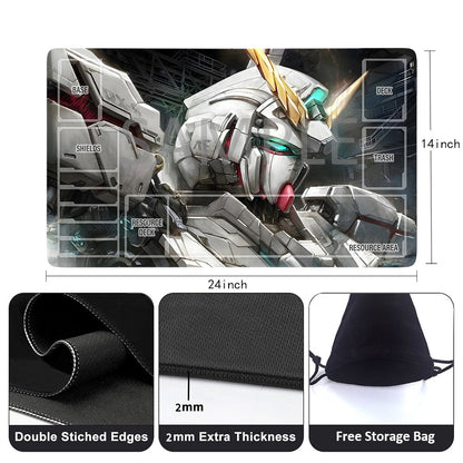 Gundam Playmat Suitable for GCG , includes Storage Bag, 24 x 14 inches (GD510142)