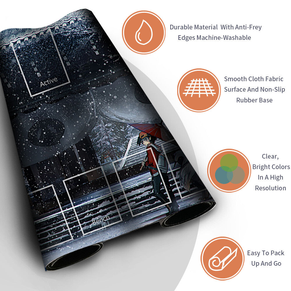 NEW Pokemon Playmat Stitched Edge with Card Zones Rubber Playmat Stitched Edge Compatible Pokemon