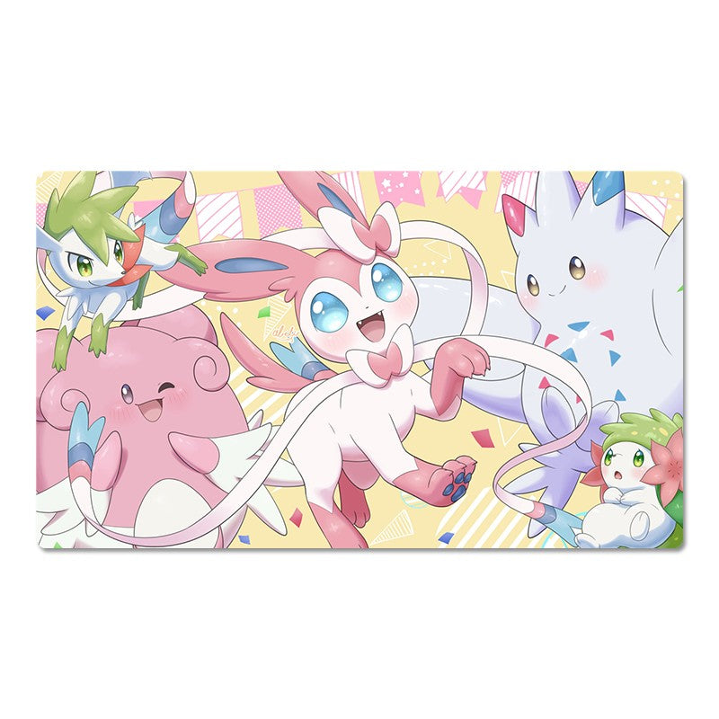 Sylveon Blissey Shaymin Pokemon Playmat PTCG TCG CCG Pad Trading Card Game Mat