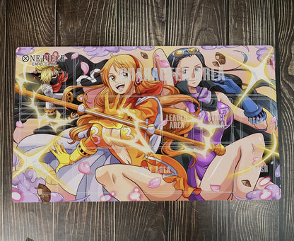 One Piece Nico·Robin & Nami Duel Playmat CCG OPCG Mat Trading Card Game Mousepad Deskmat