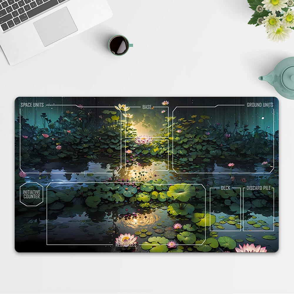 Playmat Lotus Leaf TCG Starwars : Unlimited Trading Card Game Play Mat Free Bag