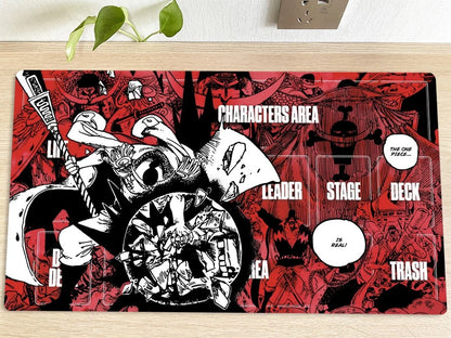 One Piece Edward Newgate Table Playmat OPCG TCG CCG Mouse Pad Trading Card Game Desk Mat Red