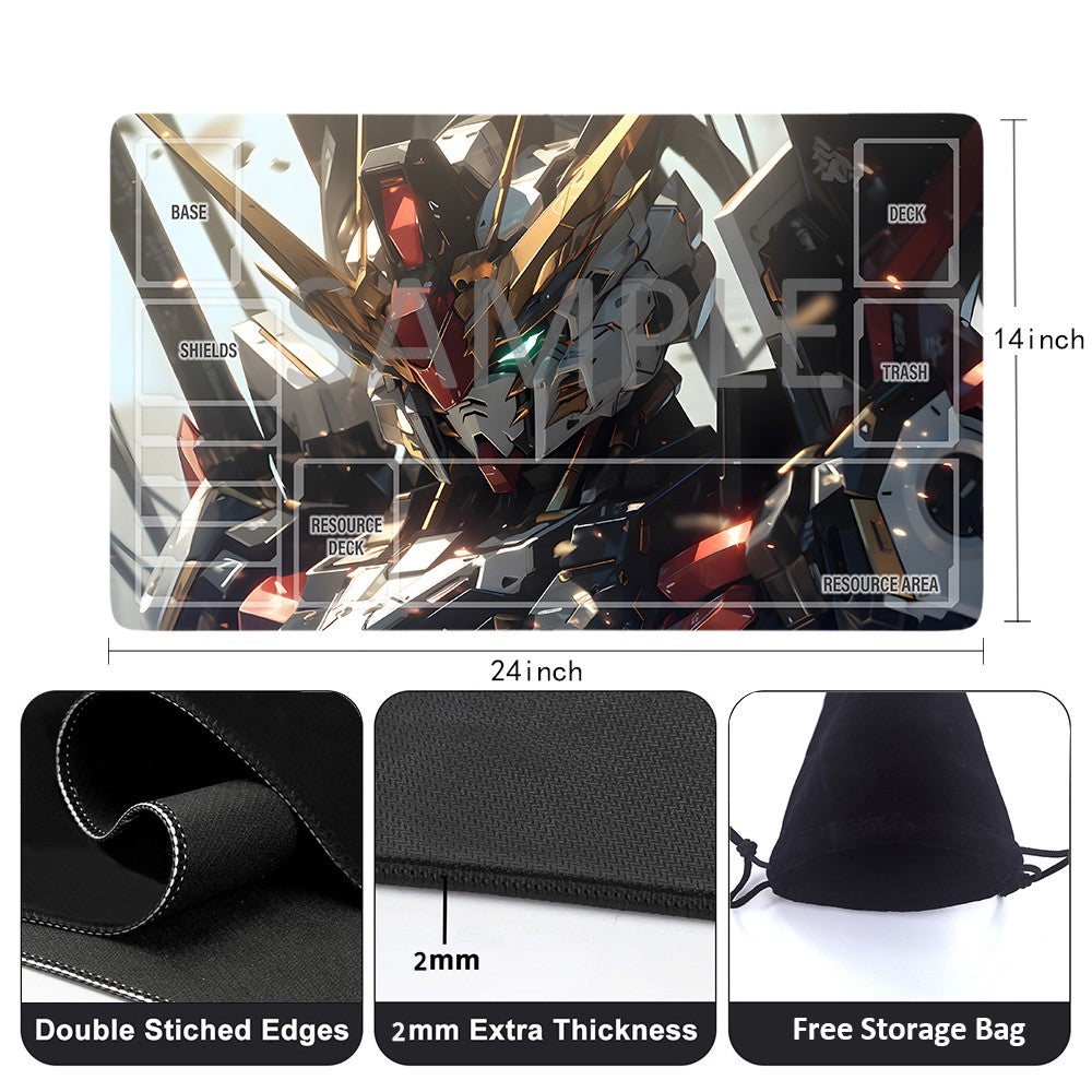 Gundam Playmat Suitable for GCG , includes Storage Bag, 24 x 14 inches (GD510144)