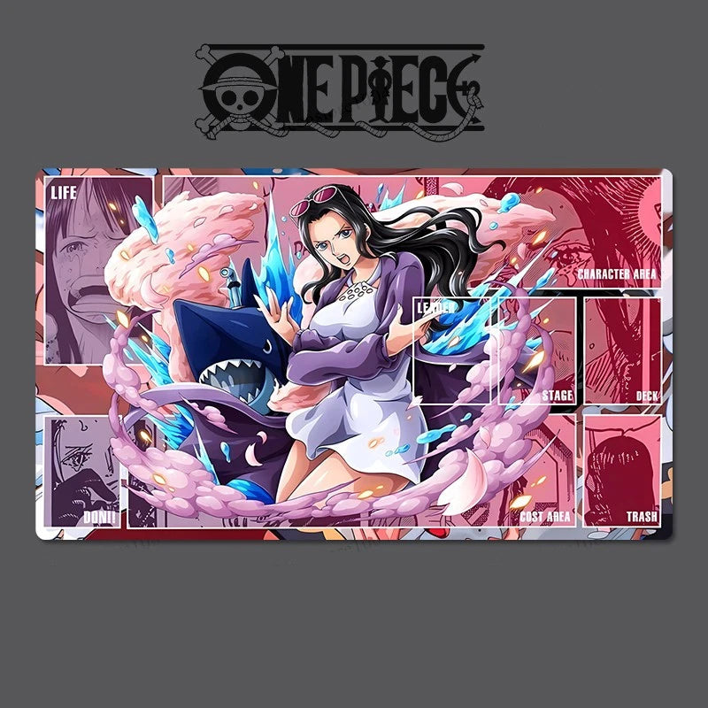 Card from the anime 'One Piece' featuring an character with a shark and colorful design.