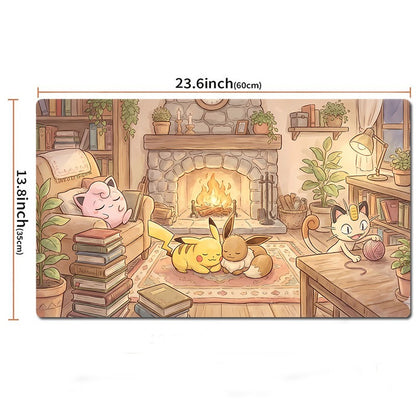 Pikachu Eevee Board Game Pokemon Table Playmat TCG CCG Mat Gaming Play Pad