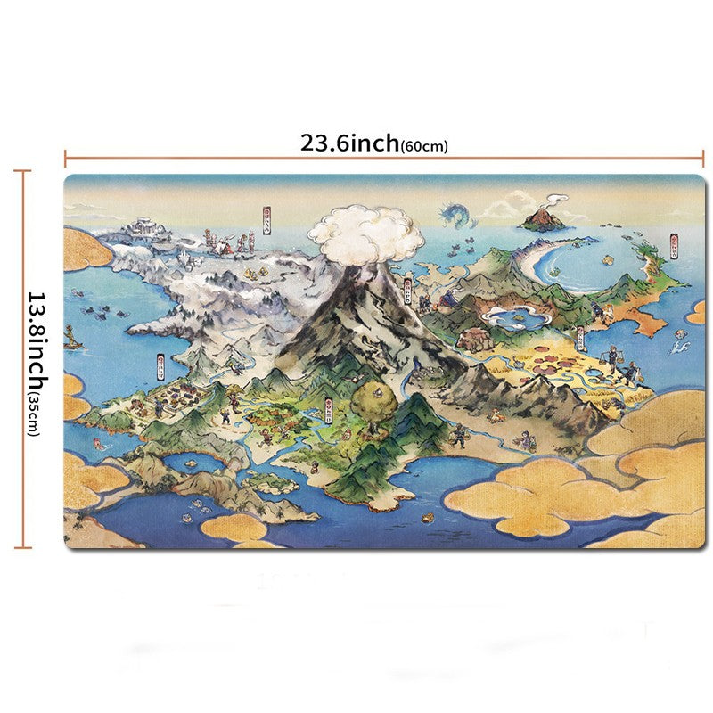 Hisui Region Map Board Game Pokemon Table Playmat TCG CCG Trading Card Games Mat