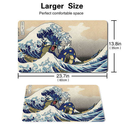 Gyarados - Board Game Pokemon Gyarados Playmat Stitched Edge Games Mousepad Play Mat of TCG