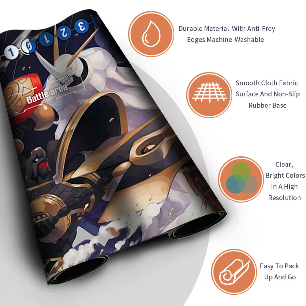 Board Game Digimon Playmat With Card Zones Magic The Gathering Playmat Stitched Edge
