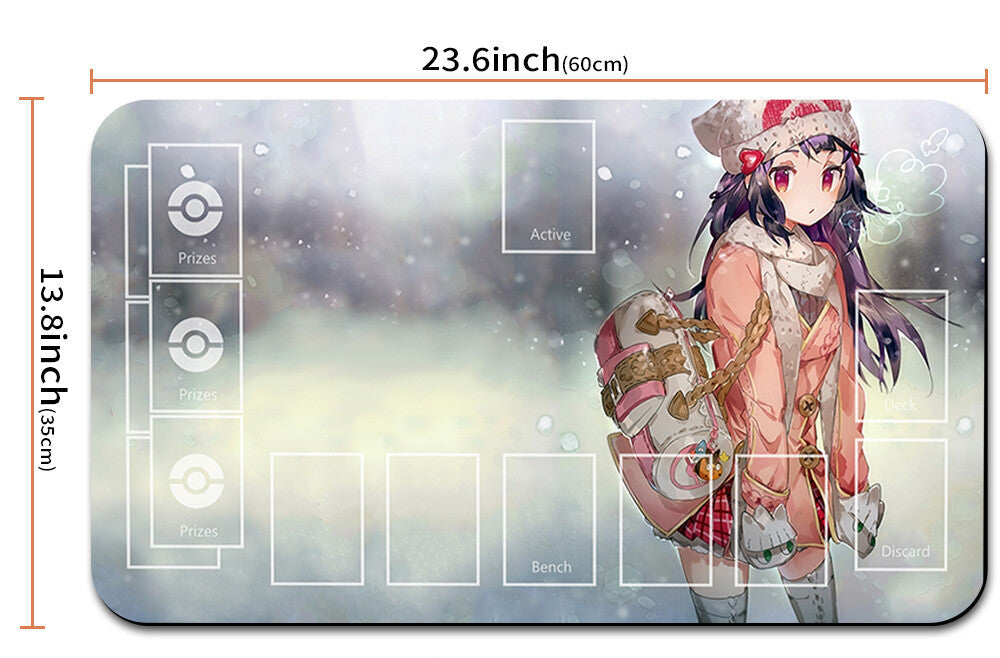 Anime character mouse pad with dimensions and a drawstring