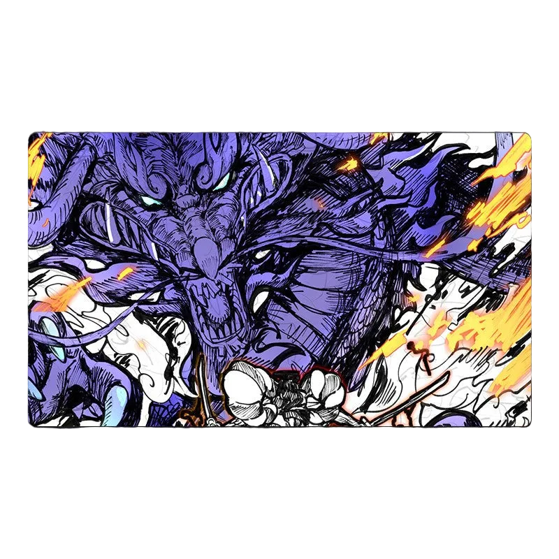 Colorful dragon illustration with flames on a white background