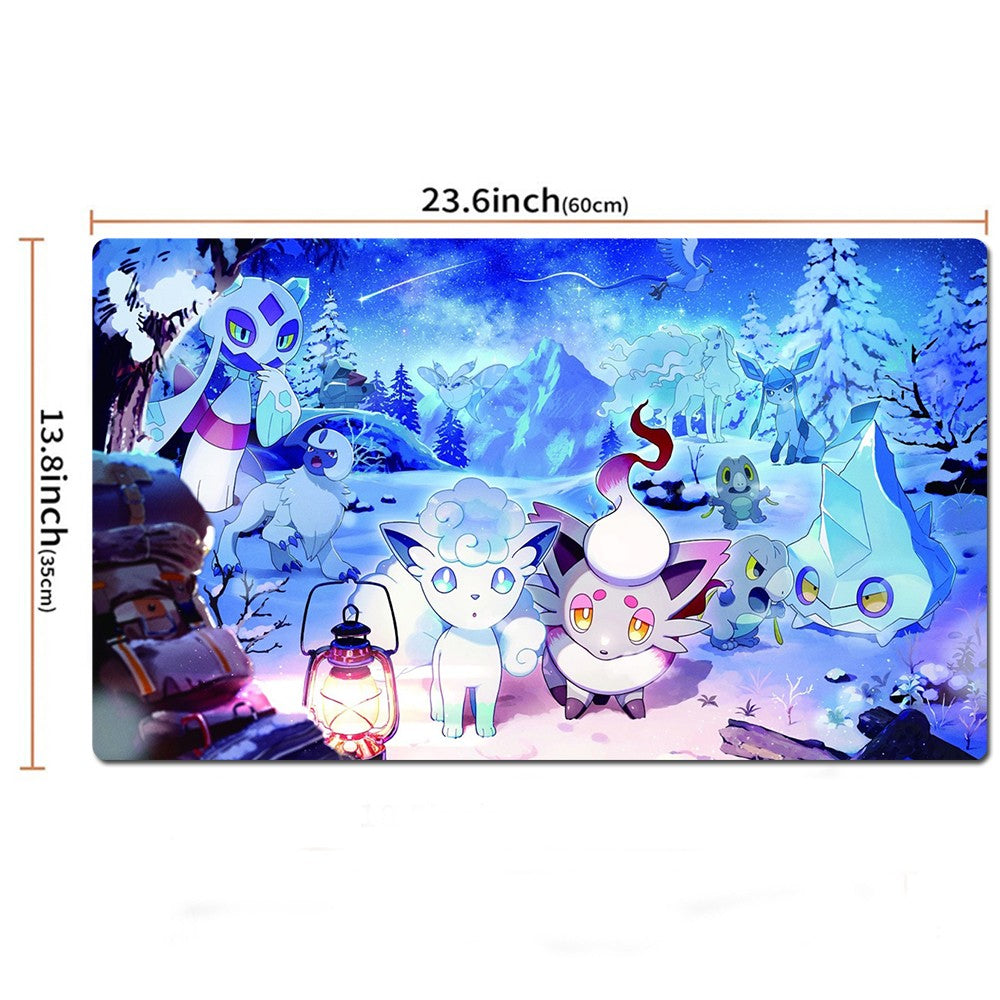 Snowy Gathering Board Game Pokemon Playmat Card Play Mat TCG CCG Pad Mousepad