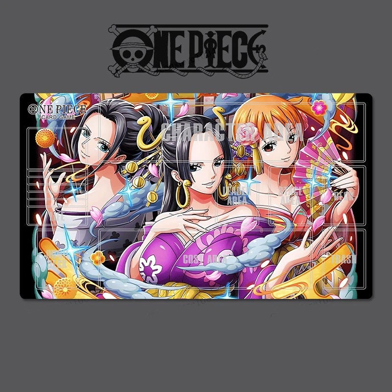One Piece-themed mouse pad with characters and branding.