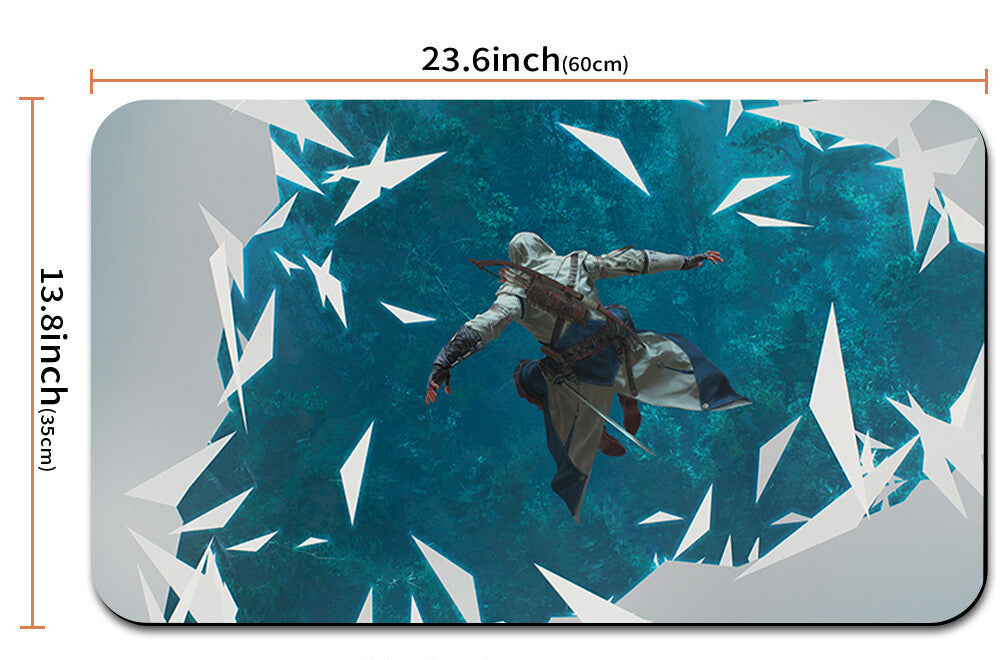 Product with a character design on a blue and white background, with dimensions indicated.