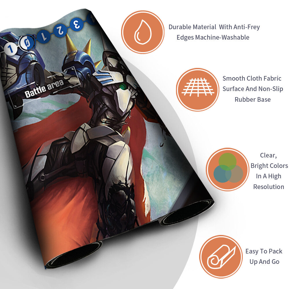 Board Game Digimon Playmat With Card Zones Mousepad Playmat of TCG CCG Stitched Edge