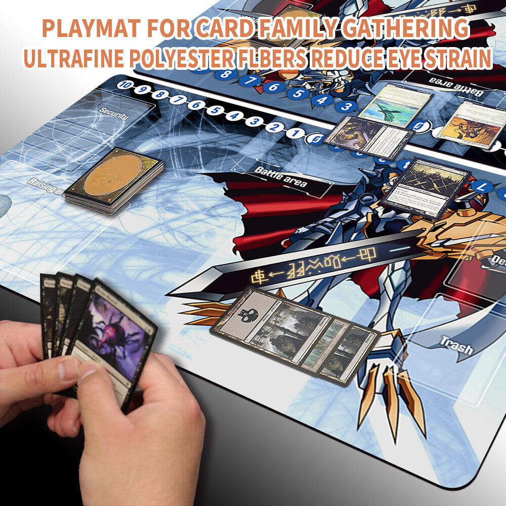 Board Game Digimon Playmat With Card Zones Mousepad Playmat of TCG CCG Stitched Edge