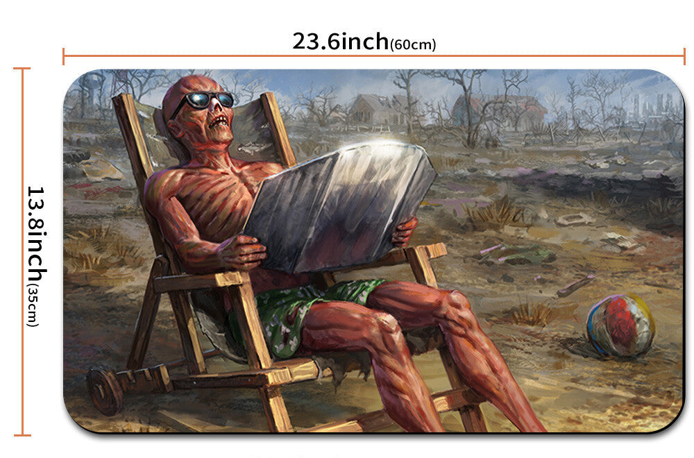 Illustration of a muscular figure reading a book in a chair with dimensions displayed.