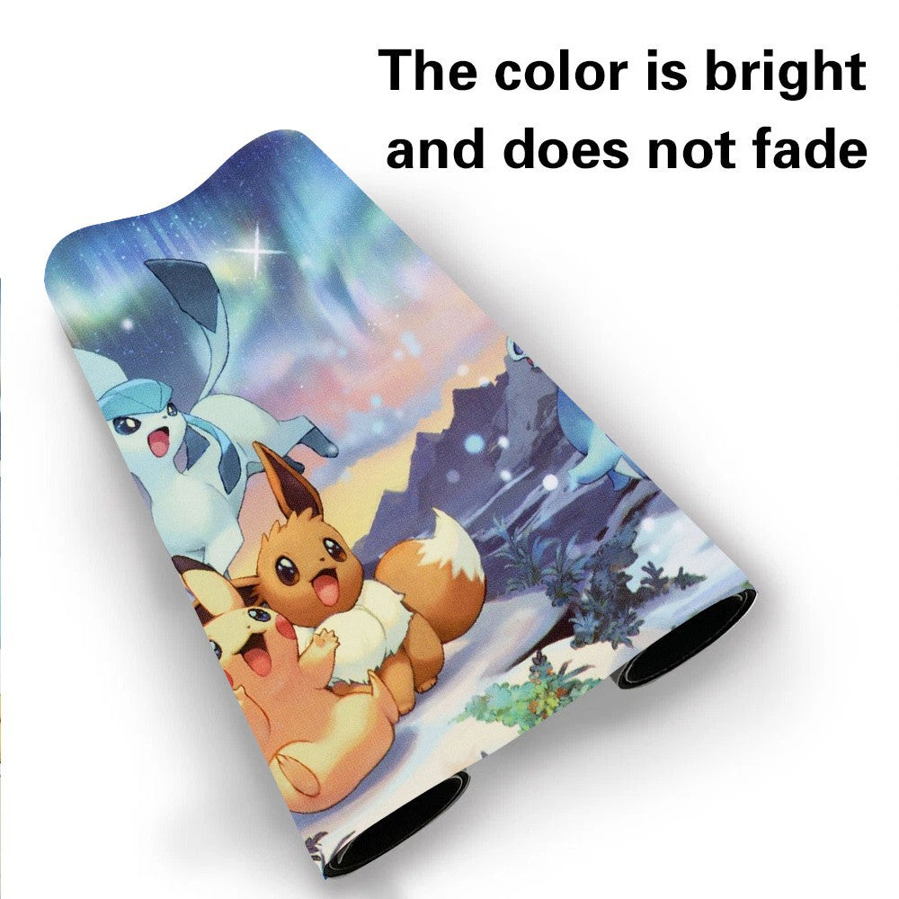 Eevee Glaceon Game Pokemon Table Playmat TCG CCG Play Mat Gaming Pad Mousepad